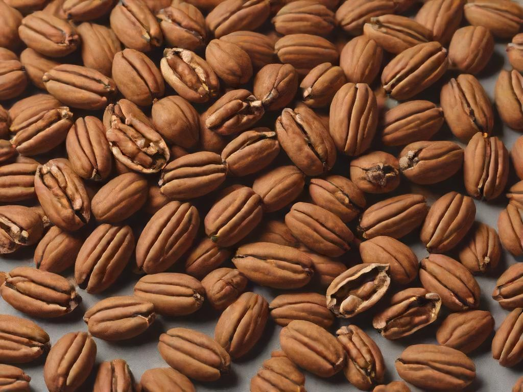 Pecans nuts on table.